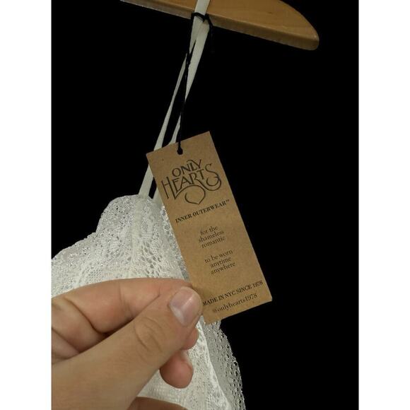 Only Hearts Lingerie White Lace So Fine Lace Cheeky Bodysuit Bridal Womens M - Picture 5 of 11